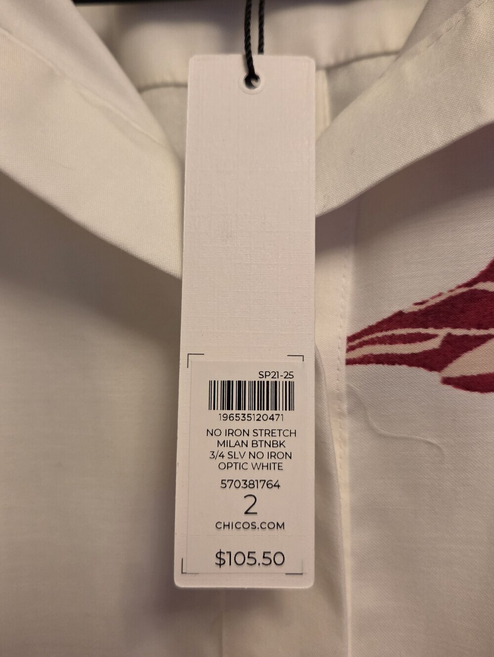 Chicos Floral Blouse Size 2 Large NWT No Iron Cottagecore Chic Tunic Buttonback - Picture 6 of 8